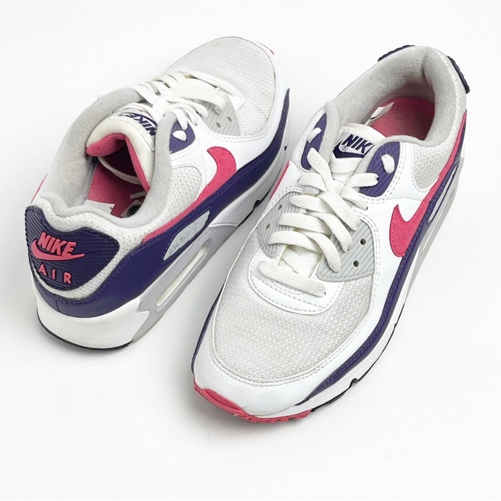 NIKE Air Max 90 III Eggplant Lace Up Running Shoes #CW1360-100, Size 9